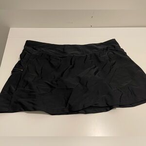 Beach Diva Brand NWT Black Swim Skirt Skort Women's Size 14 Zipper Pocket